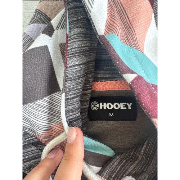 Hooey Summit Brown Space Dye Multicolor Pattern Skater Snowboarding Hoodie - Picture 5 of 6